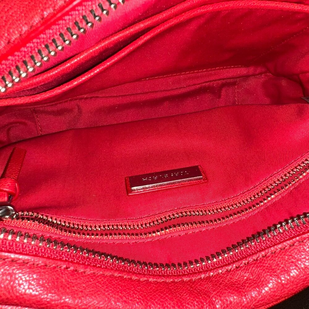 Tory Burch Fleming Distressed Leather Chain Camera Red Crossbody Bag - Picture 6 of 9